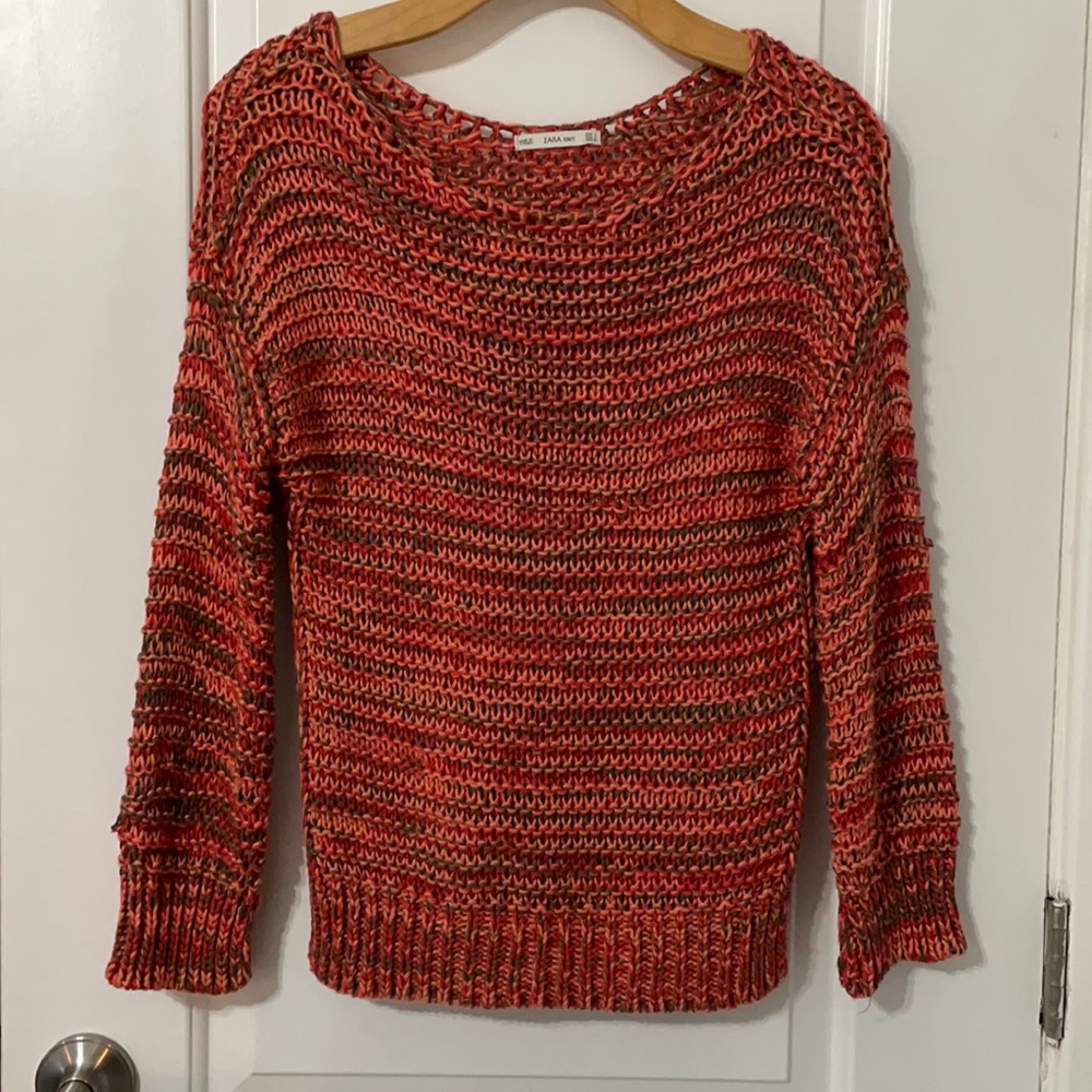 Coral Zara Knit Coral Sweater S